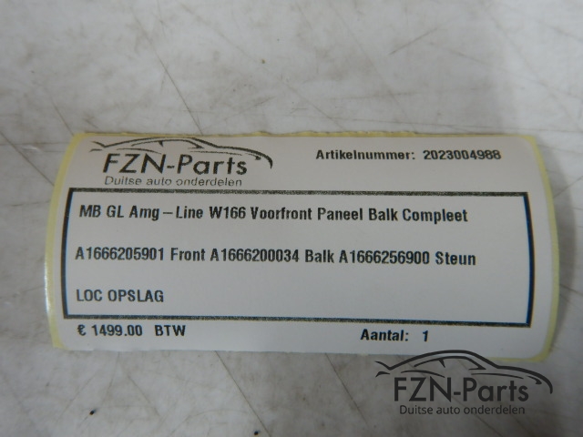 Mercedes Benz GL AMG-Line W166 Voorfront Paneel Balk Compleet