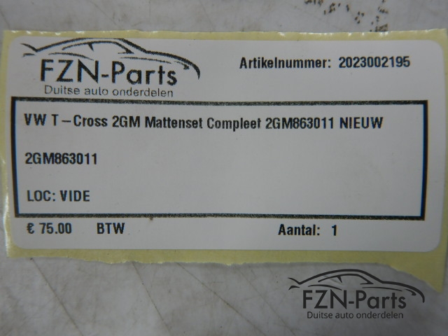 VW T-Cross 2GM Mattenset Compleet 2GM863011 NIEUW!