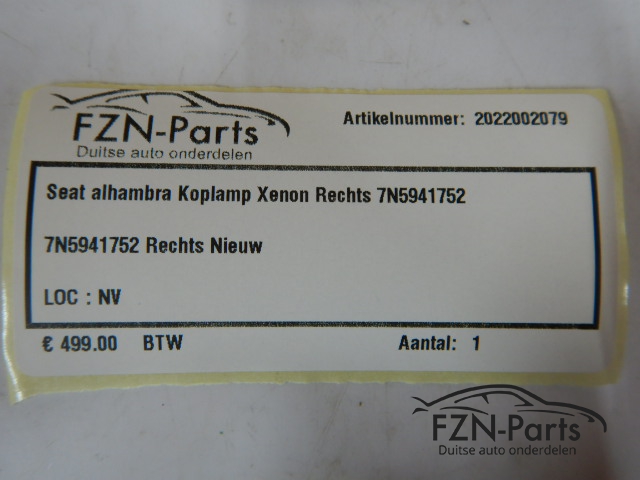 Seat Alhambra Koplamp Xenon Rechts 7N5941752