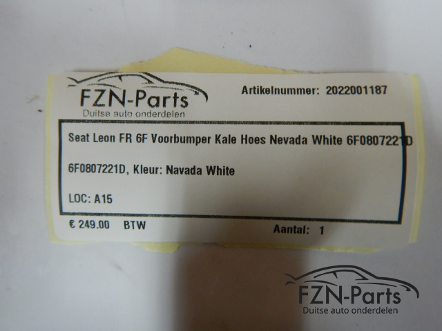 Seat Ibiza FR 6F Voorbumper Kale Hoes Nevada White 6F0807221D