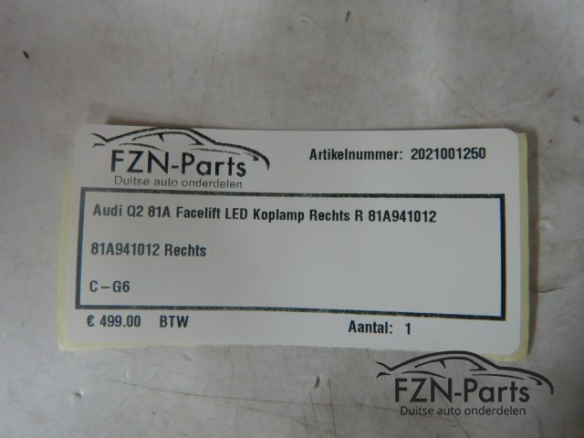 Audi Q2 81A Facelift LED Koplamp Rechts R 81A941012
