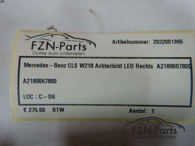 Mercedes-Benz CLS W218 Achterlicht LED Rechts A2189067800