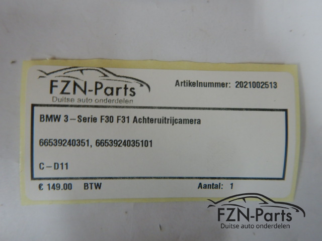 BMW 3-Serie F30 F31 Achteruitrijcamera