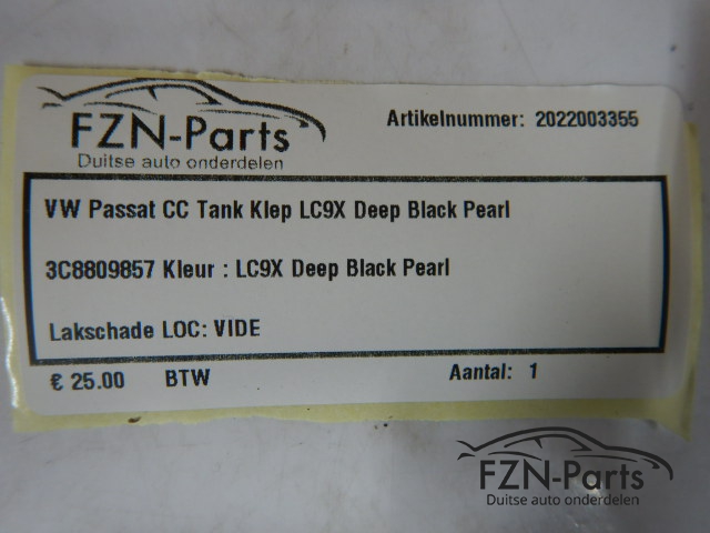 VW Passat CC Tank Klep LC9X Deep Black Pearl