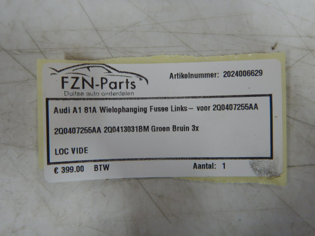 Audi A1 81A Wielophanging Fusee Links-Voor 2Q0407255AA 2Q0413031BM 2Q0407255G