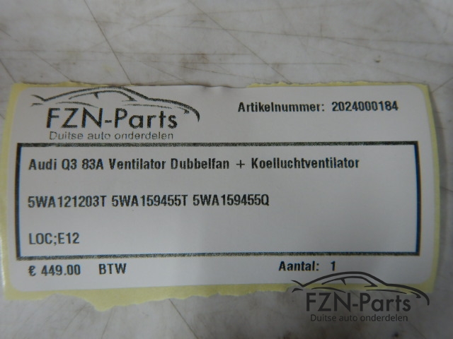 Audi Q3 83A Ventilator Dubbelfan + Koelluchtventilator