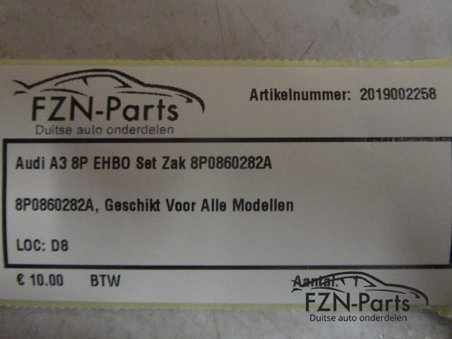 Audi A3 8P EHBO Set Zak 8P0860282A