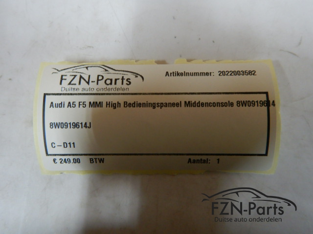 Audi A5 F5 MMI High Bedieningspaneel Middenconsole 8W0919614J