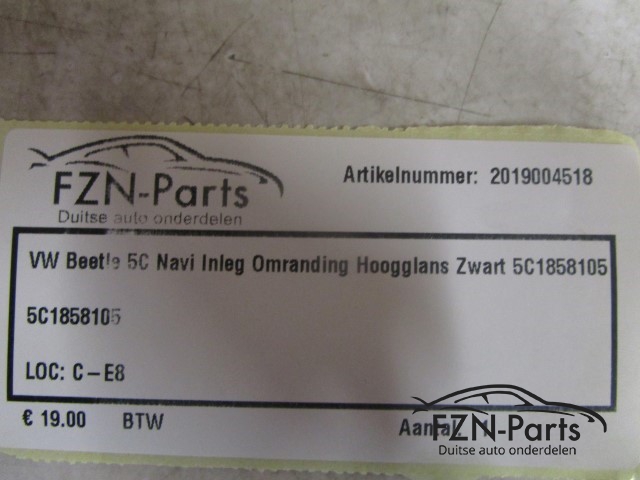 VW Beetle 5C Navi Inleg Omranding Hoogglans Zwart 5C1858105