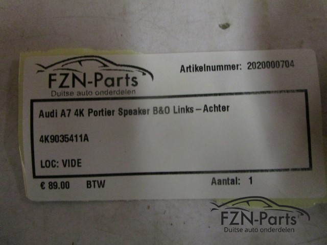 Audi A7 4K Portier Speaker B&O Links-Achter