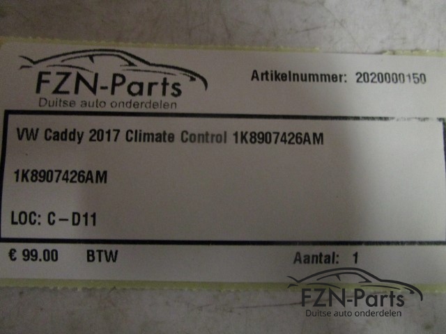 VW Caddy 2017 Climate Control 1K8907426AM