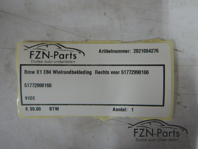 BMW X1 E84 Wielrandbekleding Rechts-voor 51772990166