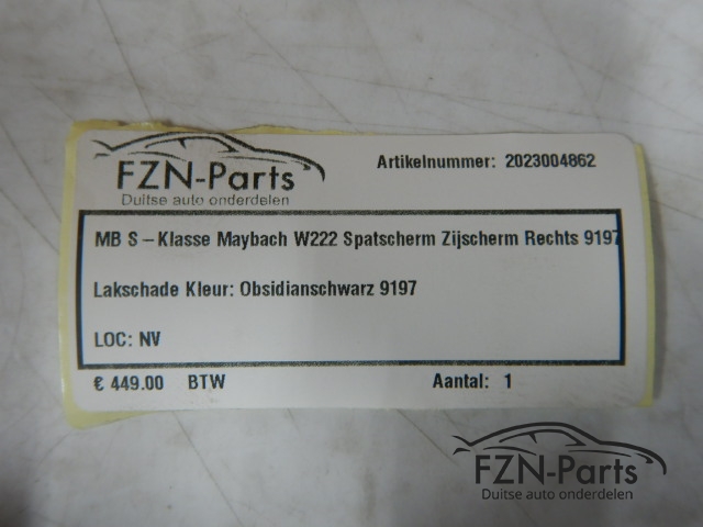 Mercedes Benz S-Klasse Maybach W222 Spatscherm zijscherm Rechts 9197