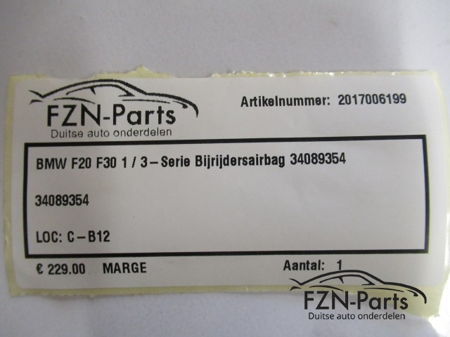 BMW F20 F30 1/3-Serie Bijrijdersairbag 34089354