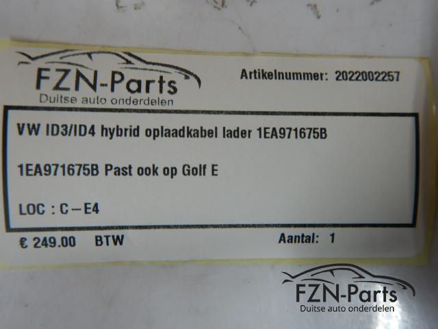 VW ID3 / ID4 Hybrid Oplaadkabel Lader 1EA971675B