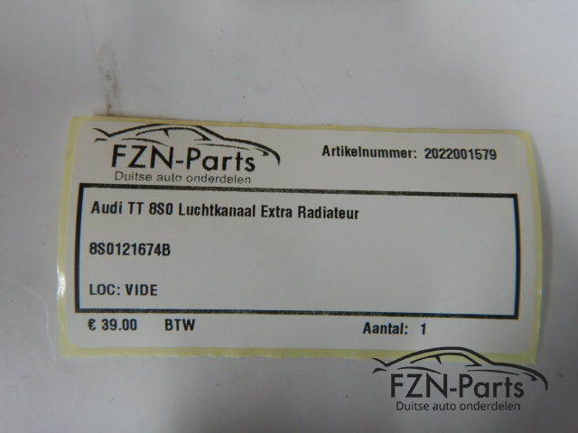 Audi TT 8S0 Luchtkanaal Extra Radiateur
