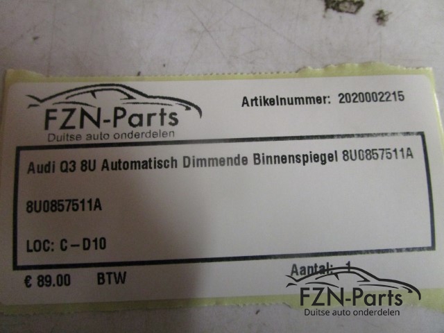 Audi Q3 8U Automatisch Dimmende Binnenspiegel 8U0857511A