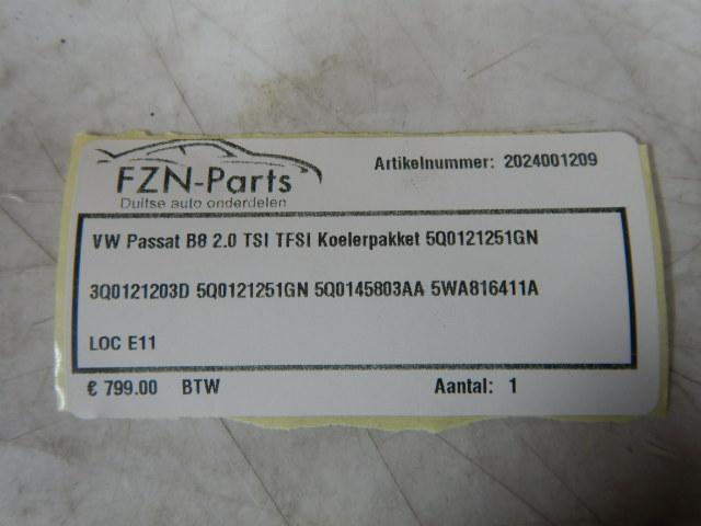 VW Passat B8 2.0 TSI TFSI Koelerpakket 5Q0121251GN