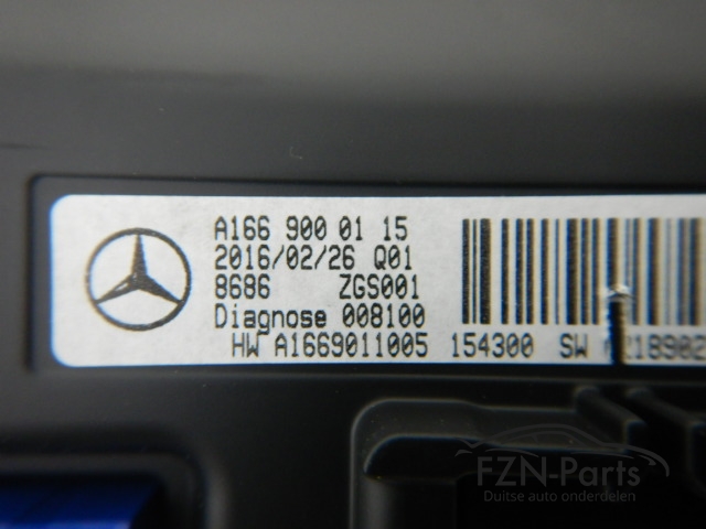 Mercedes Benz W166 ML GLE Navigatie Display Scherm A1669000115