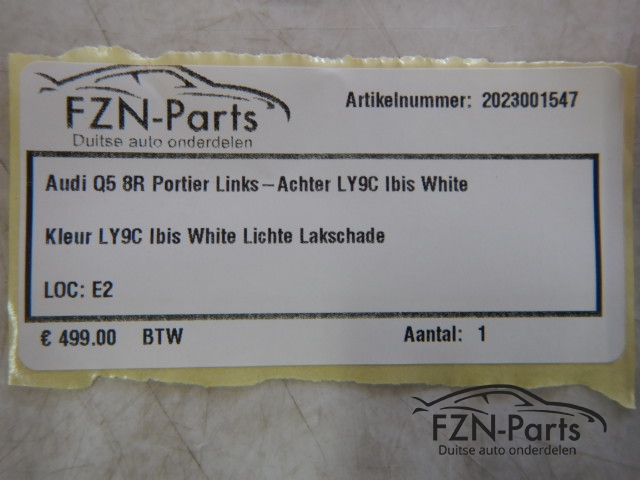 Audi Q5 8R Portier Links-achter LY9C Ibis White