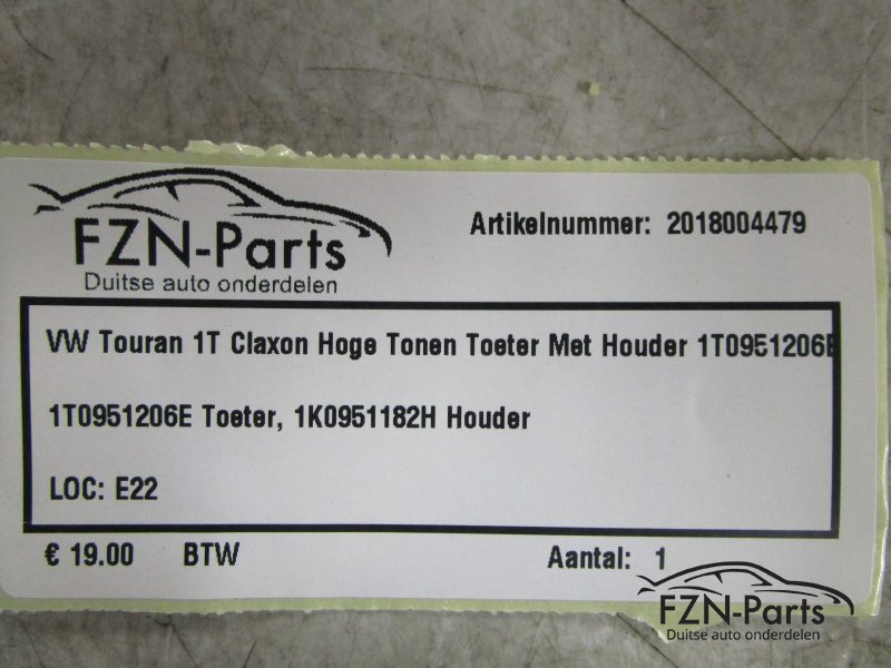 VW Touran 1T Claxon hoge Toon Toeter Met Houder 1T0951206E