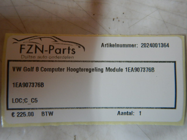 VW Golf 8 Computer Hoogteregeling Module 1EA907376B