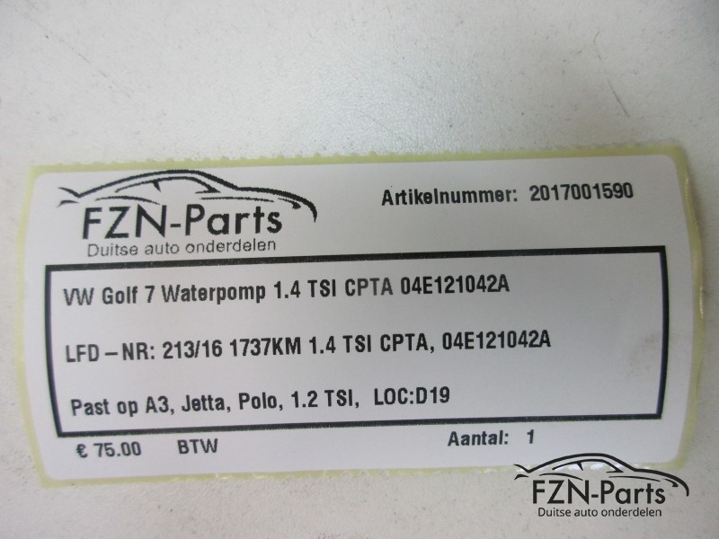 VW Golf 7 Waterpomp 1.4 TSI CPTA 04E121042A
