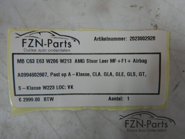 Mercedes-Benz C63 E63 W206 W213 AMG Stuur Leer MF+F1+Airbag