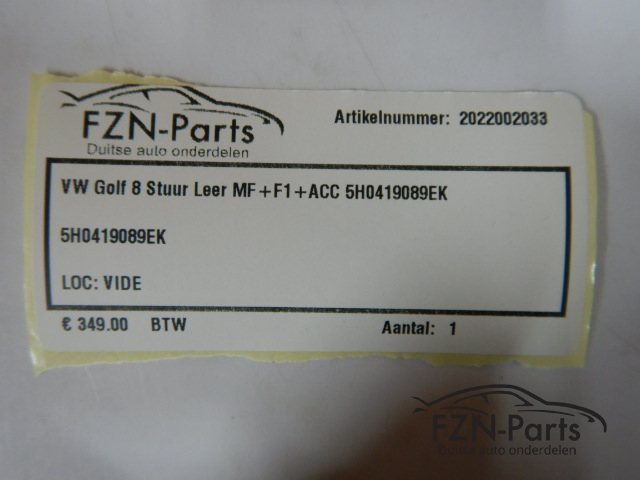 VW Golf 8 Stuur Leer MF+ACC 5H0419089EK NIEUW
