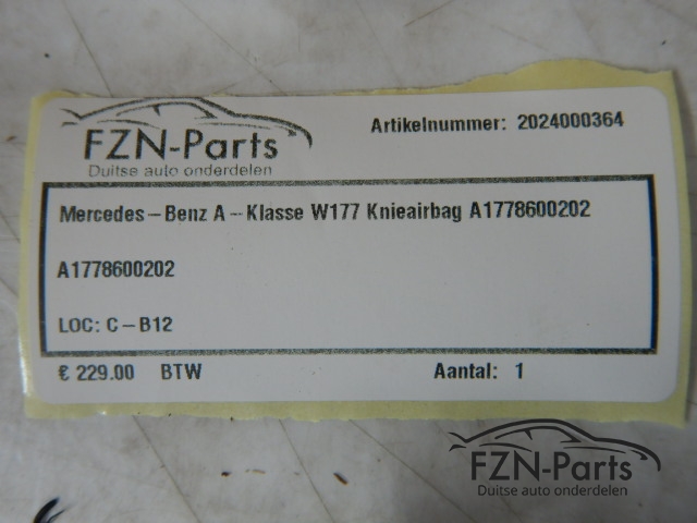 Mercedes-Benz A-Klasse W177 Knieairbag A1778600202