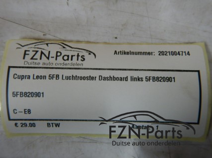 Cupra Leon 5FB luchtrooster dashboard links 5FB820901