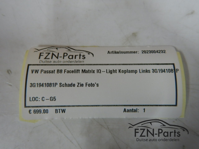 VW Passat B8 Facelift Matrix IQ-Light Koplamp links 3G1941081P
