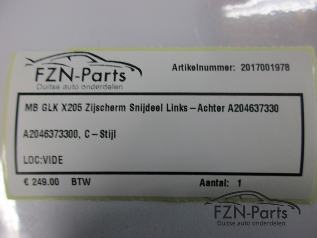 Mercedes-Benz GLK X205 Zijscherm Snijdeel Links-achter A204637330