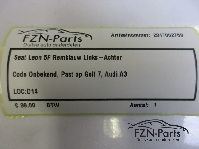 Seat Leon 5F Remklauw Links-achter