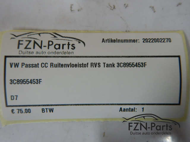 VW Passat CC Ruitenvloeistof RVS Tank 3C8955453F