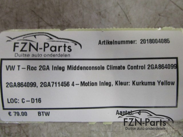 VW T-Roc 2GA Inleg Middenconsole Climate Control 2GA864099