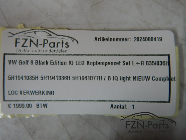 VW Golf 8 Black Edition IQ LED Koplampenset Set L + R 035/036H NIEUW