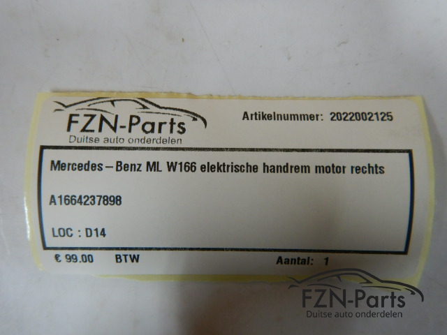 Mercedes-Benz ML W166 Elektrische Handrem Motor Rechts