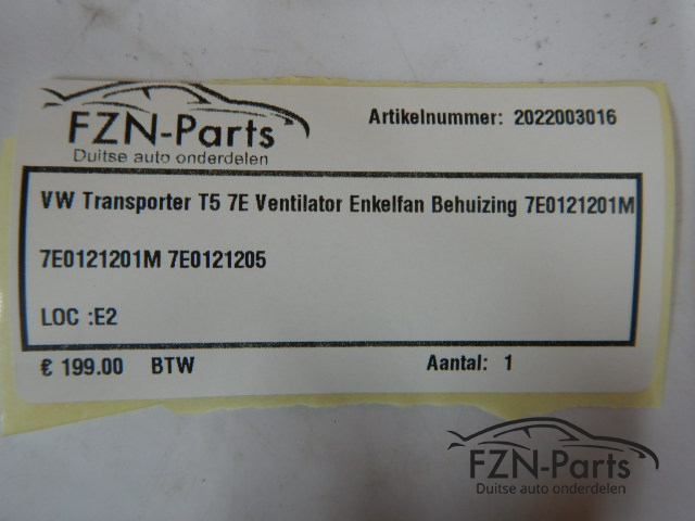 VW Transporter T5 7E Ventilator Enkelfan Behuizing 7E0121201M