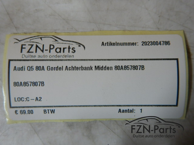 Audi Q5 80A Gordel Achterbank MIdden 80A857807B