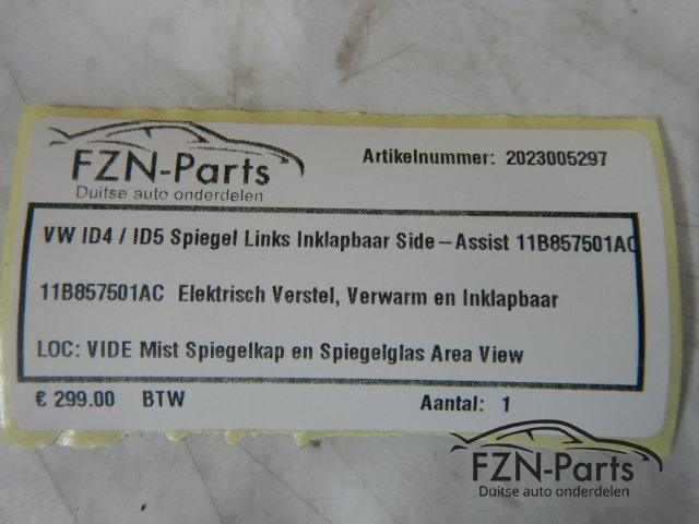 VW ID4 / ID5 Spiegel Links Inklapbaar Side - Assist 11B857501AC