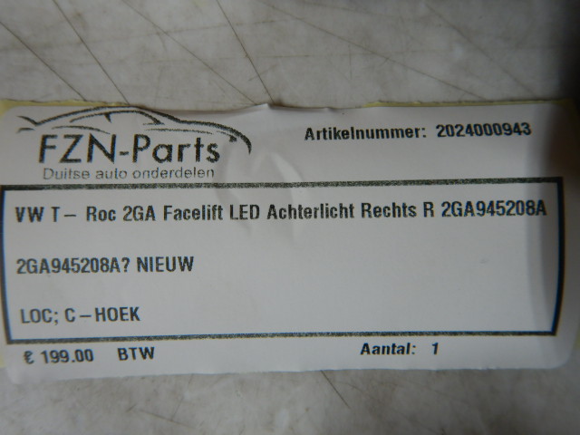 VW T-Roc 2GA Facelift LED Achterlicht Rechts R 2GA945208A
