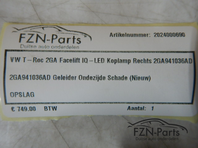 VW T-Roc 2GA Facelift IQ-LED Koplamp Rechts 2GA941036AD