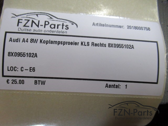 Audi A1 8X Koplampsproeiers KLS Rechts 8X0955102A