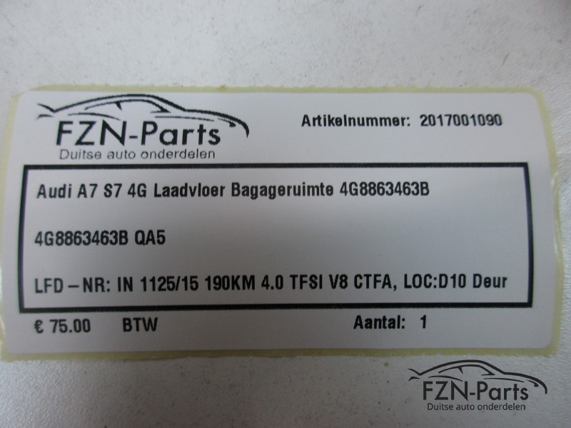 Audi A7 S7 4G Laadvloer Bagageruimte 4G8863463B