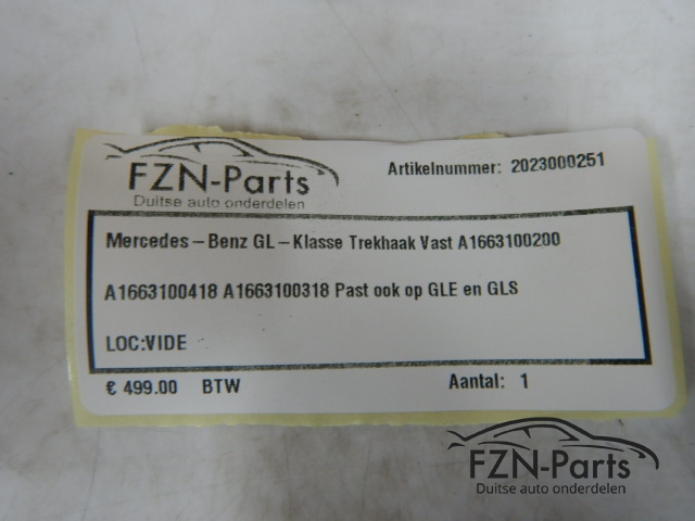 Mercedes-Benz GL-klasse Trekhaak Vast A1663100200