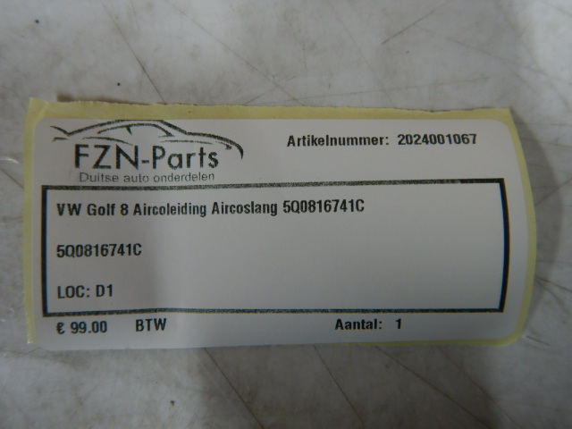 VW Golf 8 Aircoleiding Aircoslang 5Q0816741C