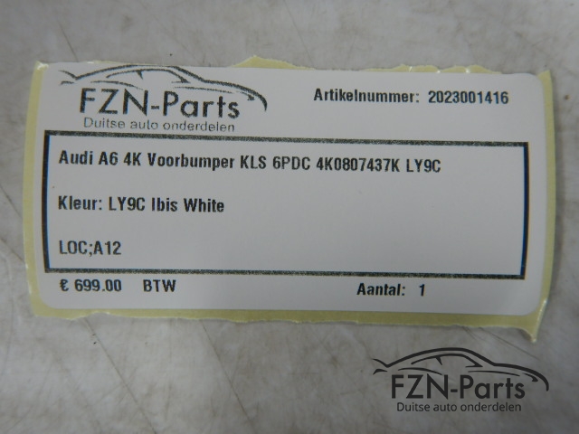 Audi A6 4K Voorbumper KLS 6PDC 4K0807437K LY9C