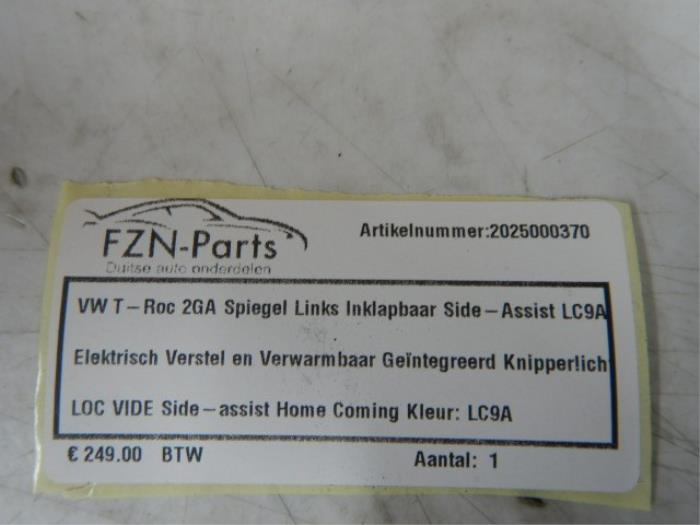 VW T-Roc 2GA Spiegel Links Inklapbaar Side-Assist LC9A Elektrisch Verstel en Verwarmbaar Geïntegreerd Knipperlicht Side-Assist, Home ComingKleur: LC9A Pure White Volkswagen, T-roc, 2GA, Spiegel, Buitenspiegel 2.0 R 4motion