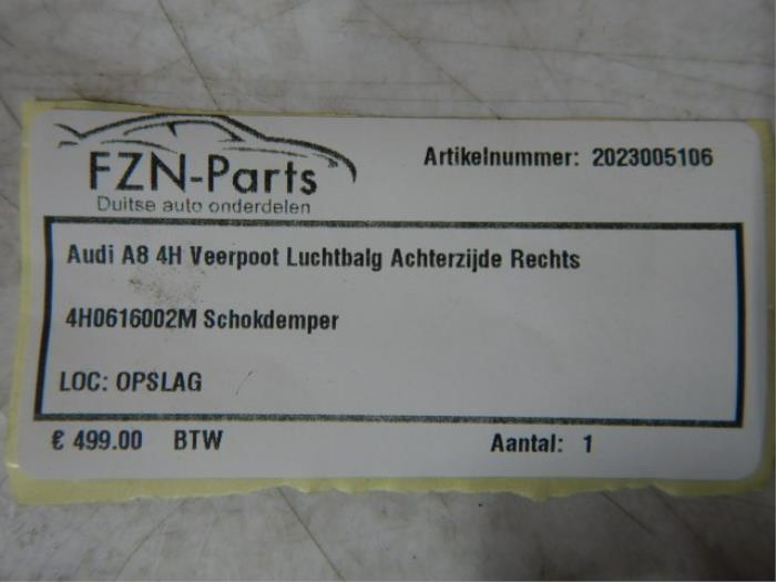Audi A8 4H Veerpoot Luchtbalg Achterzijde Rechts